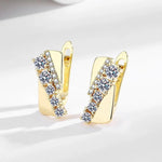 925 Silver Square Zircon Tennis Earrings for Women