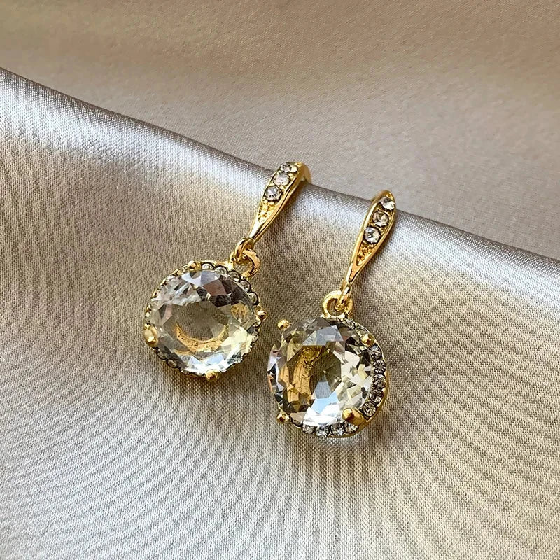 Elegant Women's Drop Earrings with Zircon