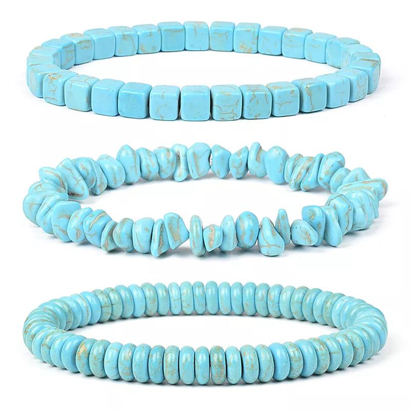 Various Shapes Blue Turquoise Bracelets