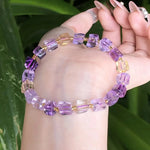 Natural Amethyst Citrine with shape cube braceletAmethyst Citrine Bra