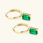 Simple Emerald Drop Earrings 925 Silver Yellow Gold Water Drop Earring