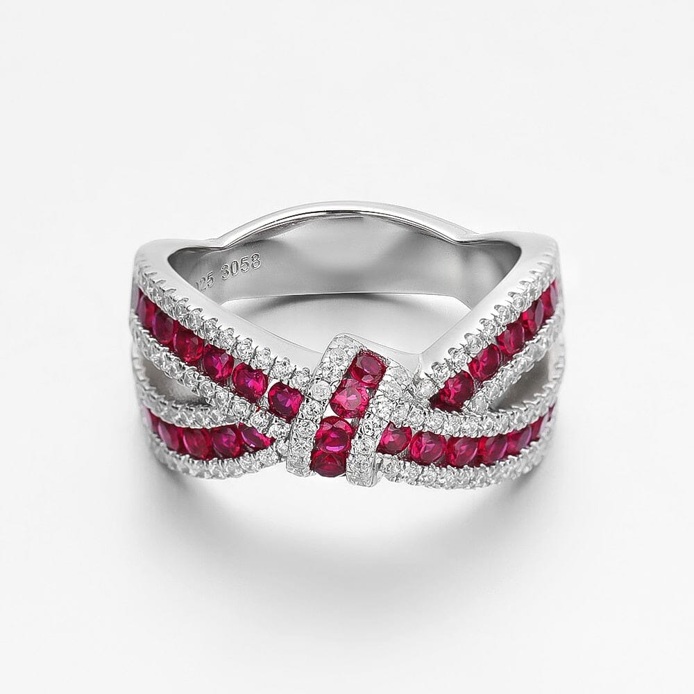 Bowknot Ruby 925 Sterling Silver RingRing