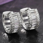 Versatile Women’s Hoop Earrings with Cubic ZirconiaE2109