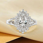 Sparkling Marquise CZ Bridal Ring – 14K Gold Plated Engagement Jewelry