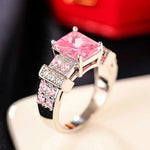 Blue Translucent Square Ring – Luxury Bridal Jewelry9A004