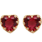 Ruby Heart shaped Earrings GarnetWHITEChampagne