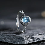 Exquisite s925 Silver Natural Ore Blue Crystal Topazsilverresizable