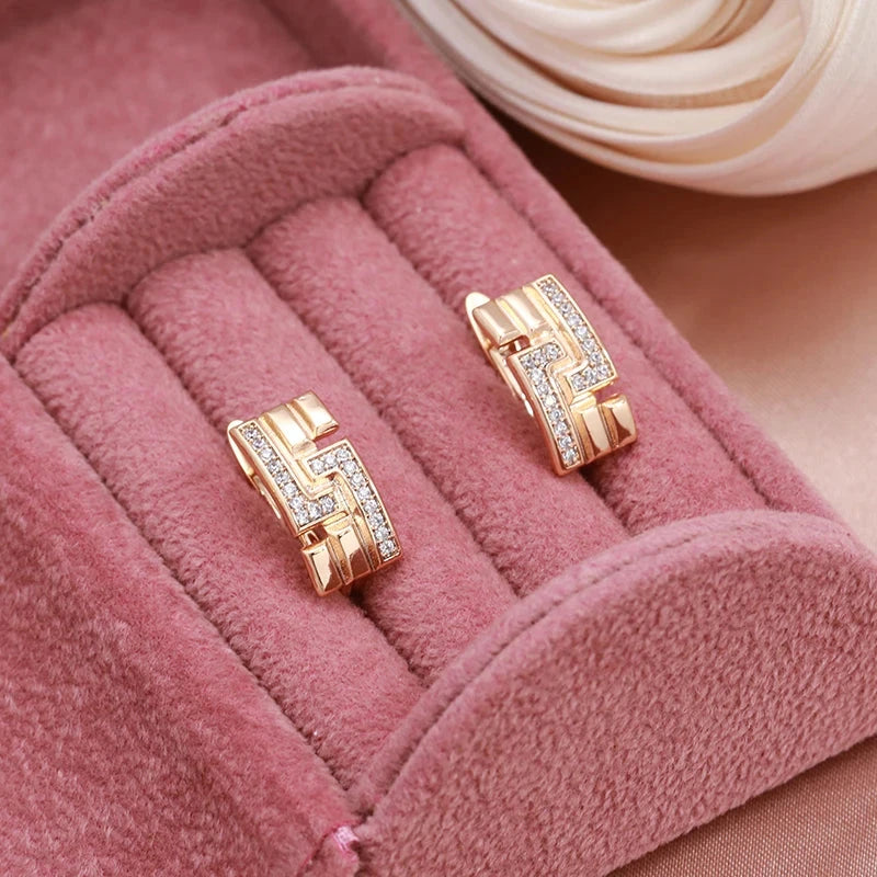 Women's Vintage Stripe Earrings – Rose Gold Color
