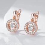 585 Rose Gold Swaying Zircon Earrings