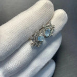 Natural Aquamarine 925 Sterling Silver Stud Earrings