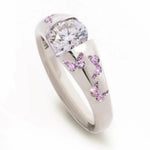 Butterfly Ring Silver Color Inlaid White Stone for WomenDG1350210