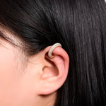Round C-Shaped Zirconia Clip-On Earrings – Gold/Silver, No Piercing