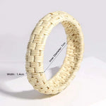 Boho Wood Bamboo Rattan Weave BraceletE686233P