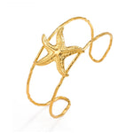 Skyrim Starfish Double Layer Cuff Bracelet Women Stainless Steel Gold Color Open Bangle Fashion Summer Beach Jewelry GiftStyle A Gold ColorAdjustable