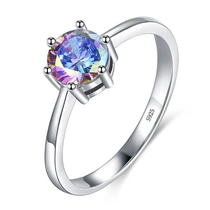 Classical Silver Color Round Circle Crystal CZ Finger Ring for Women10