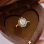 Natural Opal Crystal Ring for Women