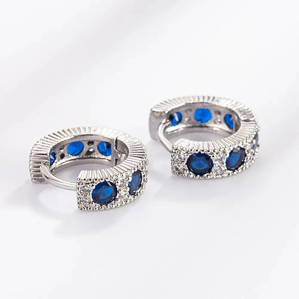 925 Sterling Silver Zircon Ring Engagement Stud Earrings For Women Wedding Luxury Jewelry Ladies Wholesale Prevent Allergies