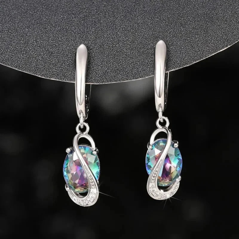 Exquisite Multi-Colored CZ Dangle Earrings for Women