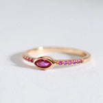 Elegant 585 Rose Gold Simple Slim Natural Zircon Rings For Women