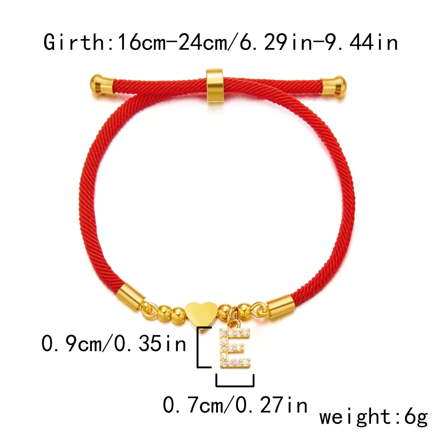 Adjustable Rope Bracelet Love Charm