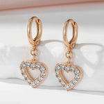 585 Rose Gold Color Heart Shape Earrings For Women