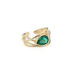 Emerald Zircon Cocktail Gold RingRing