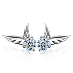 925 Silver Angel Wings Zircon Earrings