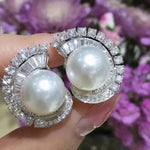 Light Luxury Geometric Imitation Pearl Earrings for WomenE3546