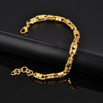 Gold Handmade Chain Bracelet – Men's Waterproof Jewelry