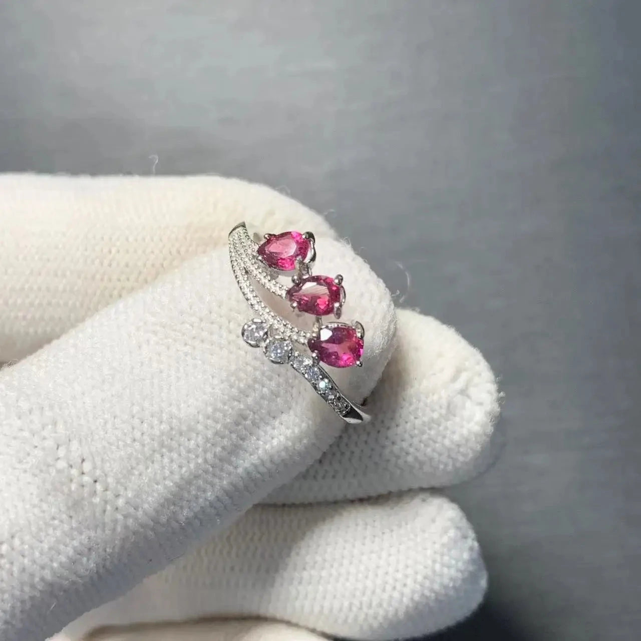 Handmade Natural Garnet Ring Oval Stone Female Rings1PCS random
