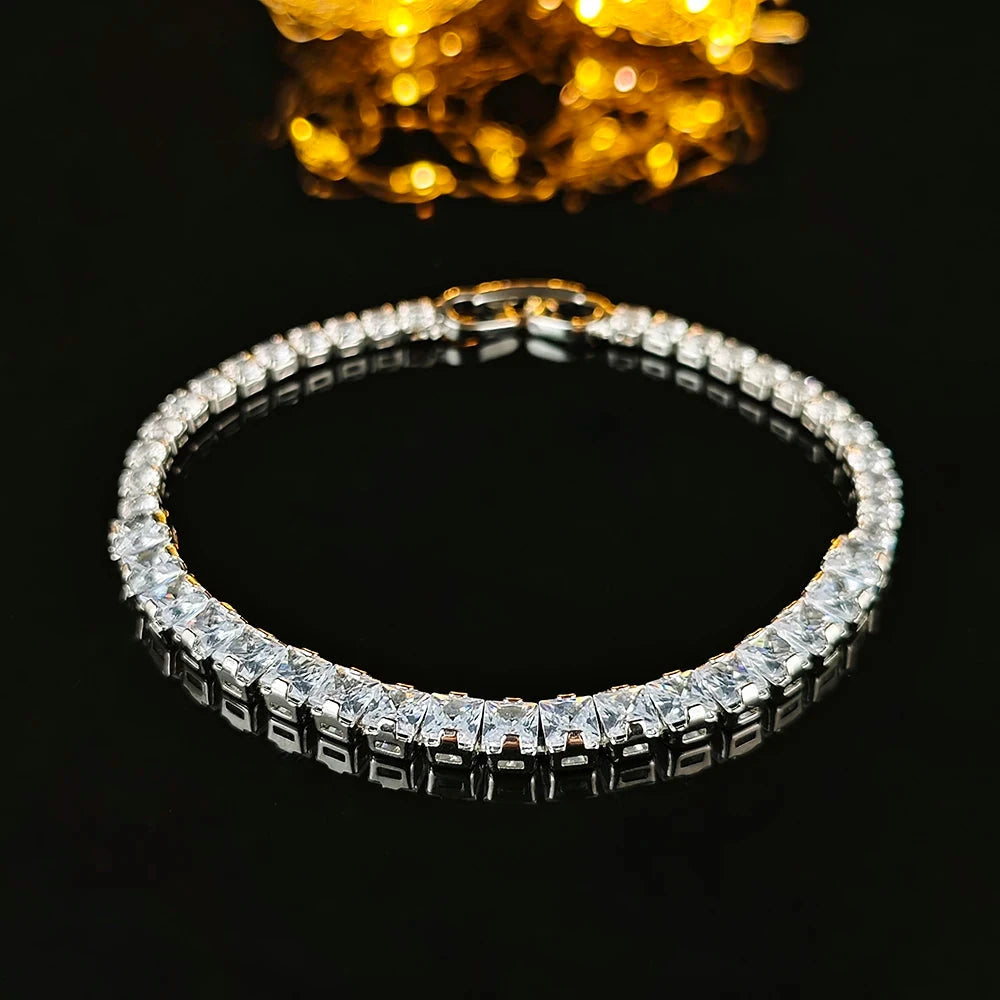 Luxury Silver Bracelet Bangle for Womens8426-white