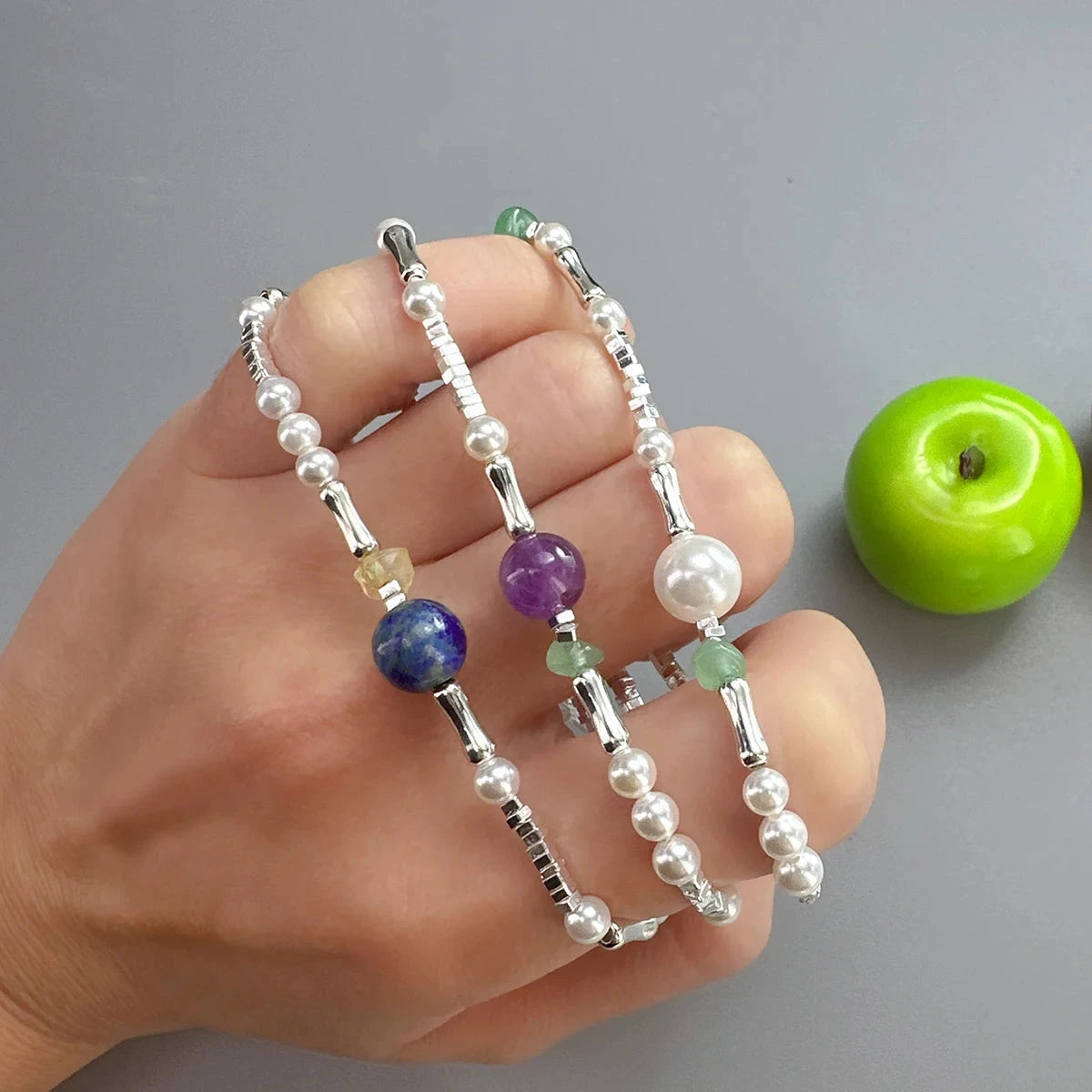 925 Sterling Silver Natural Pearl Bracelet