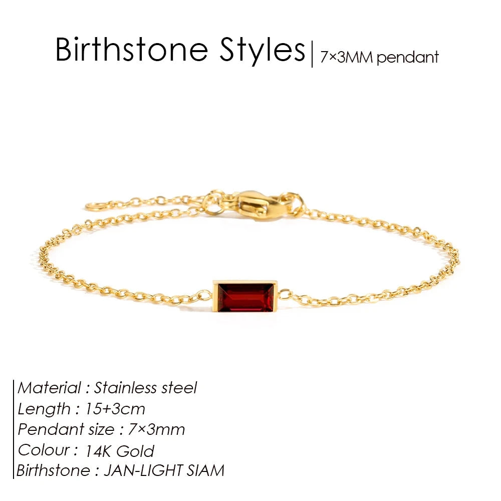 Birthstone Bracelet Sparkling Rhinestone BangleYS36100-January15 Extend 3CM