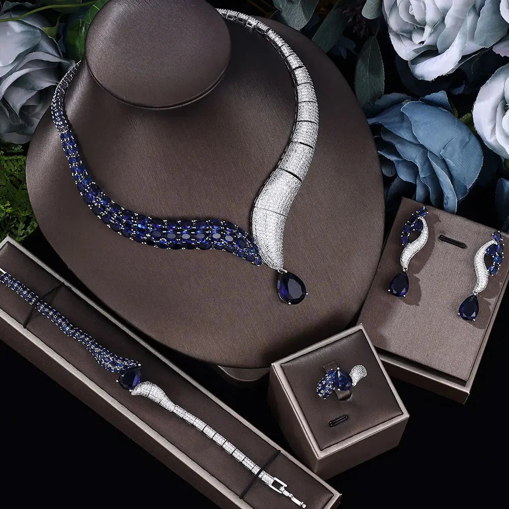 Jewelry Set Water Drop Shape Jewelry Set for Women'sresizableblue