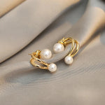 2024 New Retro Light Luxury Pearl Stud Earrings Korean Simple Jewelry Christmas Party Girl's Temperament Accessories For Woman