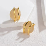 Fashion Stainless Steel Round Natural Stone Stud Earrings Necklace