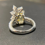 Luxury Yellow Cubic Zirconia Square Ring for Women