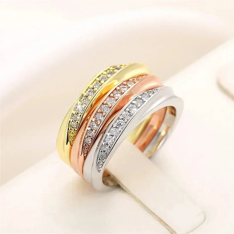 Luxury Rings Paved One-line CZ for Women
