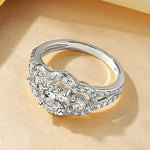 Rrjzz 14K Gold Plated Three Stone CZ Ringsilver colorUS 10