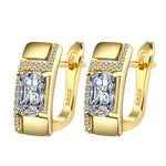 Micro Inlay Zircon Square Earrings for WomenGold Color