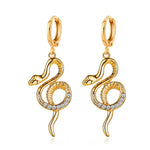 Distorted Geometric Snake Pendant Earrings for Women