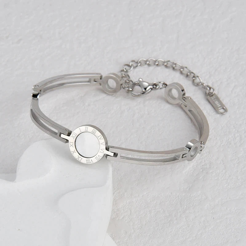 Black Acrylic Roman Numeral Bracelet