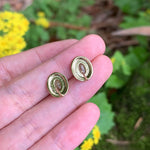 Encircled Peridot Gold Plated 925 Sterling Silver Stud EarringsEarrings