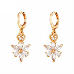 Cute Colorful Crystal Flower Hoop Earrings for WomenCopper EarringsCHINA