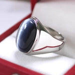 Vintage Gray Cat Eye Stainless Steel Ring
