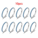 Opal Hinged Pitch Piercing10pcs Blue zircon1.2x14mm