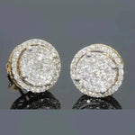 Fashion Gold Color Iced Out Square Bling Stud EarringM131