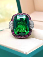 Cocktail Ruby Emerald Ring