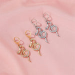 Distorted Geometric Snake Pendant Earrings for Women