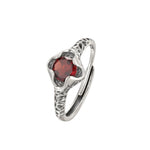 Leopard Genuine Natural Garnet 925 Silver Women's RingGarnet